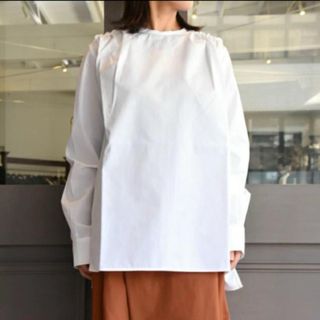 マルニ(Marni)のMARNI マルニ コットンポプリンギャザーショルダー ブラウス22SSオレンジ(シャツ/ブラウス(長袖/七分))