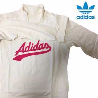 アディダス(adidas)のアディダス adidas カットソー Tシャツ　白　長袖 ハイネック　ゴルフ(カットソー(長袖/七分))