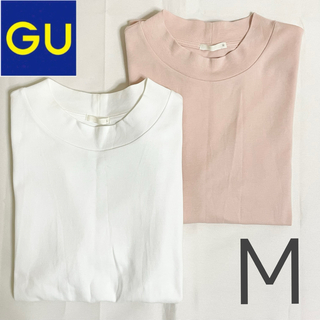 ジーユー(GU)のGU スムースT（半袖）Tシャツ レディース オフホワイト ピンク 2色セット(Tシャツ(半袖/袖なし))