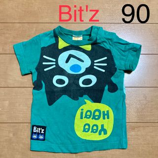 Bit'z ビッツ グリーン ねこ 半袖 Tシャツ 90 キッズ 子供服