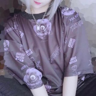 レフレム(REFLEM)のKRY BARADARAKE 薄紫　薔薇 BIG Tシャツ    ROSE(Tシャツ(半袖/袖なし))