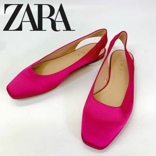 ZARA - 3322 未使用　ZARA ザラ　パンプス 　ローヒール　36 23cm ピンク