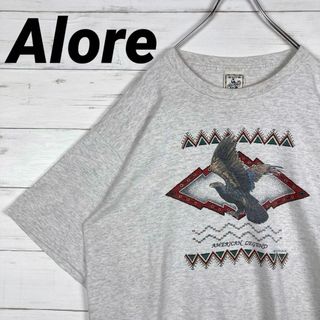 VINTAGE - 【Alore】半袖Tシャツ☆XL☆灰☆鷲☆ワシ☆90s☆USA製☆アニマル