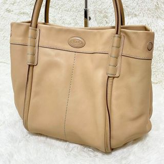 トッズ(TOD'S)のTODS トッズ ハンドバッグ トートバッグ レザー　ベージュ　大容量(トートバッグ)