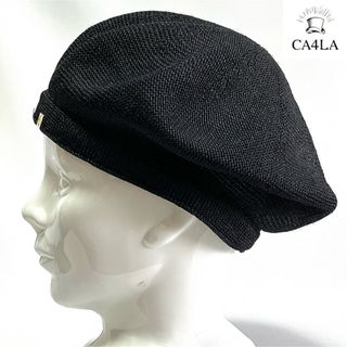 カシラ(CA4LA)の【新品】CA4LAカシラ日本製シルク100%ゴールドロゴプレートメッシュベレー(ハンチング/ベレー帽)