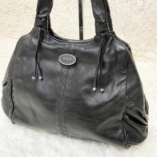 トッズ(TOD'S)の【美品】TODS トッズ がま口 ハンドバッグ　ミニボストンバッグ　ブラック(ハンドバッグ)