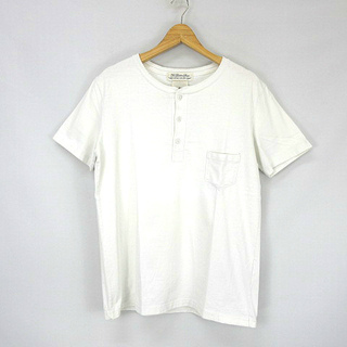 レミレリーフ(REMI RELIEF)のレミレリーフ ヘンリーネック 半袖 ポケット Tシャツ カットソー  白 XL(Tシャツ/カットソー(七分/長袖))