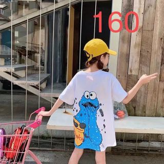 KWEA051キッズ Tシャツワンピース ロング 夏 半袖 プリント 子供服(Tシャツ/カットソー)