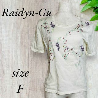 Raidyn-Gu ニット カットソー 半袖 刺繍 アイボリー 427(ニット/セーター)