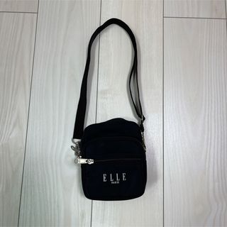 エル(ELLE)のエル　elle ショルダーバッグ　ショルダーポーチ　黒　ブラック(ショルダーバッグ)