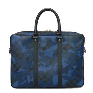 ルイヴィトン(LOUIS VUITTON)のLOUIS VUITTON ルイ・ヴィトン PDV PM ポルト ドキュマン ヴォワヤージュ カモフラージュ 迷彩 カモフラ ブルー ノワール ブラック ハンドバッグ ビジネスバッグ ダミエ グラフィット ブリーフケース N41507(ビジネスバッグ)