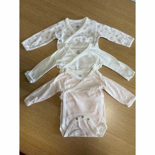 プチバトー(PETIT BATEAU)のプチバトー　新生児　ロンパース　60センチ(ロンパース)