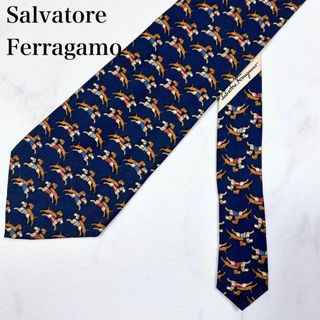 サルヴァトーレフェラガモ(Salvatore Ferragamo)の◇サルバトーレフェラガモ シルクネクタイ イタリア製 総柄 馬(ネクタイ)