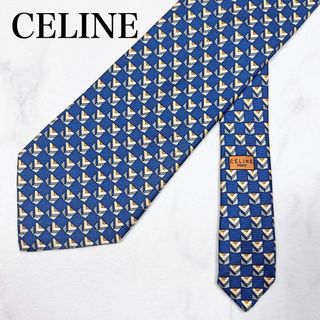 セリーヌ(celine)の◇CELINE シルクネクタイ スペイン製 総柄 ブロックチェック(ネクタイ)