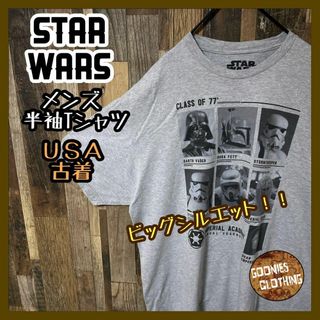 メンズ 2XL スターウォーズ グレー 映画 キャラクター 古着 半袖 Tシャツ(Tシャツ/カットソー(半袖/袖なし))