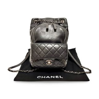 CHANEL シャネル マトラッセ チェーンショルダー リュックサック CC ターンロック ブラック アンティークシルバー