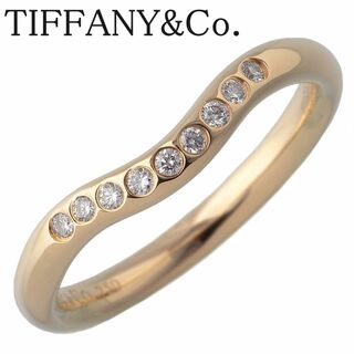 ティファニー(Tiffany & Co.)のティファニー ダイヤ リング カーブド 9PD 6.5号 幅2.3mm 750YG ショップカード(平成27年) 新品仕上げ済 TIFFANY【17456】(リング(指輪))