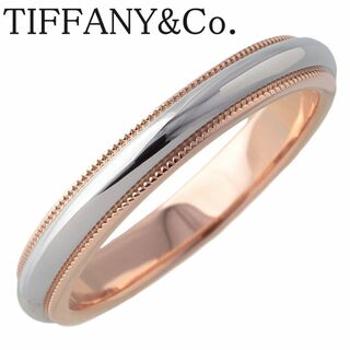 ティファニー(Tiffany & Co.)のティファニー ミルグレイン リング トゥギャザー コンビ 16号～16.5号 Pt950/Au750PG 幅3.4mm 新品仕上げ済 TIFFANY【17202】(リング(指輪))