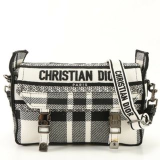 クリスチャンディオール(Christian Dior)の新品同様 クリスチャンディオール スモール キャンプ バッグ レザー ショルダー 斜め掛け メッセンジャー チェック メンズ EEE AB15-1(ショルダーバッグ)