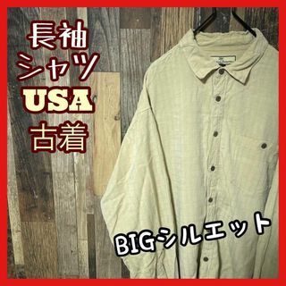 オーバーサイズ メンズ XL チェック シャツ USA古着 90s 長袖(シャツ)