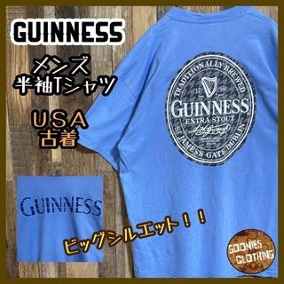 ルルギネス(LULU GUINNESS)のギネス メンズ 半袖 Tシャツ 青 ビール ビッグシルエット USA古着 90(Tシャツ/カットソー(半袖/袖なし))