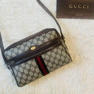 グッチ(Gucci)の美品＊GUCCI ショルダーバッグ ポシェット gg金具 レザーpvc シェリー(ショルダーバッグ)