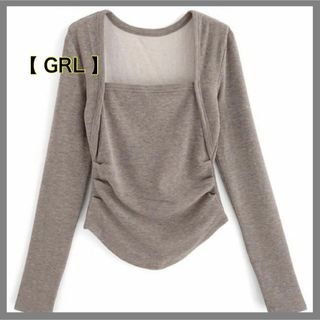 GRL - 【新品・未使用/タグ付き】 GRL / スクエアネックサイドタックトップス