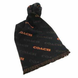 コーチ(COACH)の【新品】コーチ アパレル COACH テキスト マフラー CK718 BK/SD ブラック×サドル アウトレット レディース TEXT MUFFLER / COH TXT MFR(マフラー/ショール)