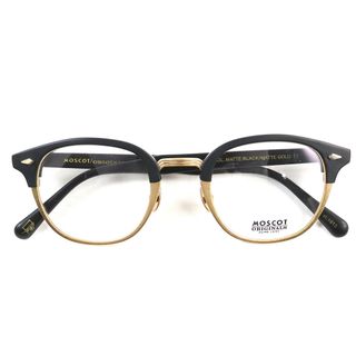 モスコット(MOSCOT)の未使用品△MOSCOT モスコット LEMTOSH-MAC サーモントスタイル メガネ 眼鏡 アイウェア マットブラック マットゴールド 49□23 148 デモレンズ 箱・ケース付き メンズ(サングラス/メガネ)