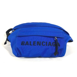 バレンシアガ(Balenciaga)のバレンシアガ BALENCIAGA ロゴ 633009 バイカラー ベルトバッグ ウエストバッグ クロス カバン ショルダーバッグ ボディバッグ ナイロン ブルー 美品(ボディーバッグ)