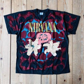 Nirvana ニルヴァーナ　総柄T 古着T バンドT(Tシャツ/カットソー(半袖/袖なし))