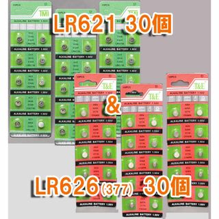 LR621 30個 & LR626 30個 セット 377 AG1 AG4 互換(その他)