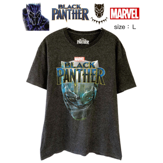 マーベル(MARVEL)のBlack Panther　Tシャツ　L　ダークグレー　USA古着(Tシャツ/カットソー(半袖/袖なし))