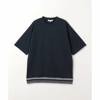 【NAVY】ポンチ ヘムニットコンビ クルーネックTシャツ <A DAY IN THE LIFE>