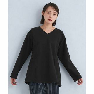 UNITED ARROWS green label relaxing - 【BLACK】ウーリー ペプラム プルオーバー カットソー