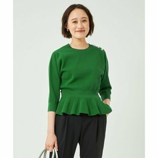 ユナイテッドアローズグリーンレーベルリラクシング(UNITED ARROWS green label relaxing)の【KELLY】カタ ビジュー ペプラム ニット プルオーバー -ウォッシャブル-(ニット/セーター)