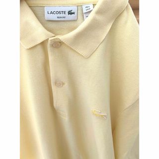 ラコステ(LACOSTE)の美品 ラコステ LACOSTE ポロシャツ 黄色 イエロー スリムフィット 4(ポロシャツ)