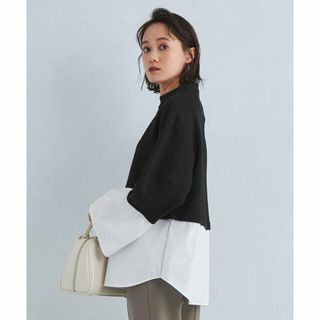 ユナイテッドアローズグリーンレーベルリラクシング(UNITED ARROWS green label relaxing)の【BLACK】ブラッシュテリー ドッキング プルオーバー(カットソー(長袖/七分))