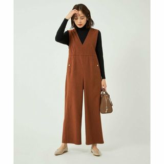 ユナイテッドアローズグリーンレーベルリラクシング(UNITED ARROWS green label relaxing)の【MD.BROWN】ツイードライク オールインワン -マシンウォッシャブル・ストレッチ・防シワ・帯電防止-(サロペット/オーバーオール)