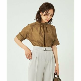 ユナイテッドアローズグリーンレーベルリラクシング(UNITED ARROWS green label relaxing)の【MD.BROWN】シアー チェック ショートスリーブ ブラウス(シャツ/ブラウス(長袖/七分))