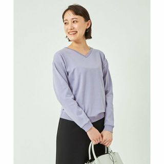 ユナイテッドアローズグリーンレーベルリラクシング(UNITED ARROWS green label relaxing)の【LILAC】ミラノポンチ リブ Vネック カットソー プルオーバー(カットソー(長袖/七分))