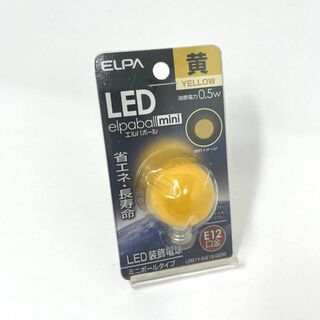 ELPA エルパ LED装飾用電球 ミニボール球形 E12　黄色 イエロー(その他)