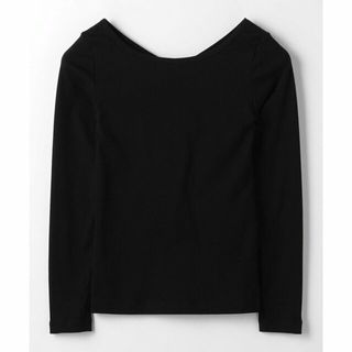 ユナイテッドアローズグリーンレーベルリラクシング(UNITED ARROWS green label relaxing)の【BLACK】Re'ep Cotton リープコットン フライス デコルテネック プルオーバー カットソー(カットソー(長袖/七分))