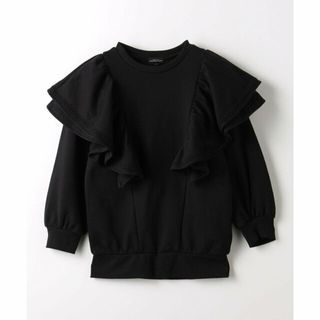 ユナイテッドアローズグリーンレーベルリラクシング(UNITED ARROWS green label relaxing)の【BLACK】裏毛 ビッグフリル オーバーサイズ プルオーバー 110cm-130cm(その他)