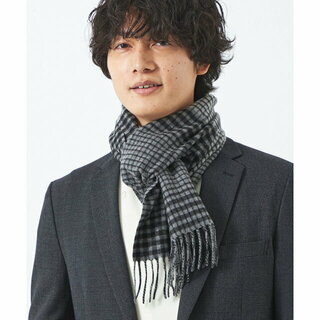 ユナイテッドアローズグリーンレーベルリラクシング(UNITED ARROWS green label relaxing)の【DK.GRAY】カシミヤ マイクロ フレーム マフラー(マフラー)