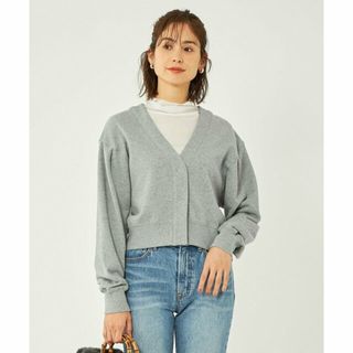 ユナイテッドアローズグリーンレーベルリラクシング(UNITED ARROWS green label relaxing)の【MD.GRAY】裏毛 クロップド ドルマン カーディガン(カーディガン)