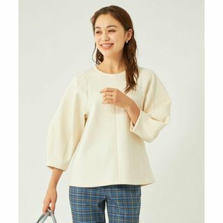 ユナイテッドアローズグリーンレーベルリラクシング(UNITED ARROWS green label relaxing)の【OFF WHITE】スビン シルク フォルム ペプラム プルオーバー カットソー(カットソー(長袖/七分))