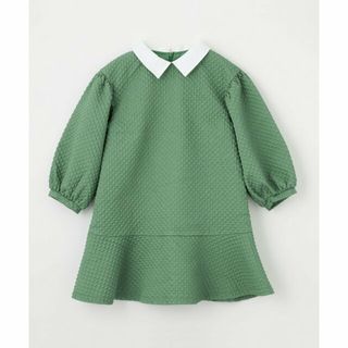 ユナイテッドアローズグリーンレーベルリラクシング(UNITED ARROWS green label relaxing)の【OLIVE】エンボス エリツキ ワンピース 100cm-130cm(ワンピース)