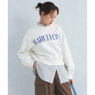 ユナイテッドアローズグリーンレーベルリラクシング(UNITED ARROWS green label relaxing)の【WHITE】ロゴ 裏毛 クロップド プルオーバー スウェット(トレーナー/スウェット)