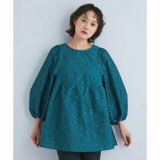 ユナイテッドアローズグリーンレーベルリラクシング(UNITED ARROWS green label relaxing)の【TURQUOISE】フラワー ジャカード ブラウス(シャツ/ブラウス(長袖/七分))